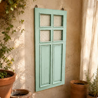 Wooden Fake Door Farmhouse Rustic Wall Door Decor Distressed Finish for Balcony