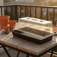 Seedling Starter Tray with Dome Humidity Retaining Humidity Dome Tray Transparent Lid Seedling Starter Kit for Growers, Indoor, Balcony