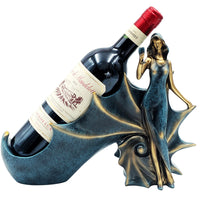 European Retro Resin Mermaid Wine Rack Ornament for Home Decor