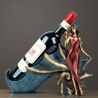 European Retro Resin Mermaid Wine Rack Ornament for Home Decor