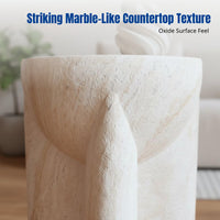 Living Room Side Table, Faux Marble Coffee Table, Minimalist Art Corner Table for Small Spaces