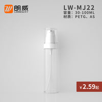 PETG Flat-Head Lotion Bottle, Clear Plastic Refillable Cosmetic Container
