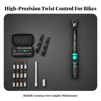17 Pieces High Precision Two-Wheeler Twist Wrench Set Click Mechanism Mini Bike Twist Wrench Long-Lasting Road Bike Repair Kit CRV Steel Material for Cyclists, Mountain Bikers, DIY Enthusiasts, Cycling, Workshop, Trail Riding, Home Garage