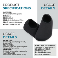 Water Shoes Quick Dry Anti-Slip Nylon, Dive Socks for Swimming Beach Kayaking, Snorkel Socks Barefoot Feel for Adults