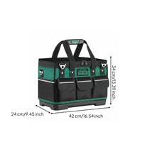 Multiple Pockets Tool Bag Zippered Front Pocket Heavy Duty Tool Bag Shoulder Strap Utility Storage Contrast Trim