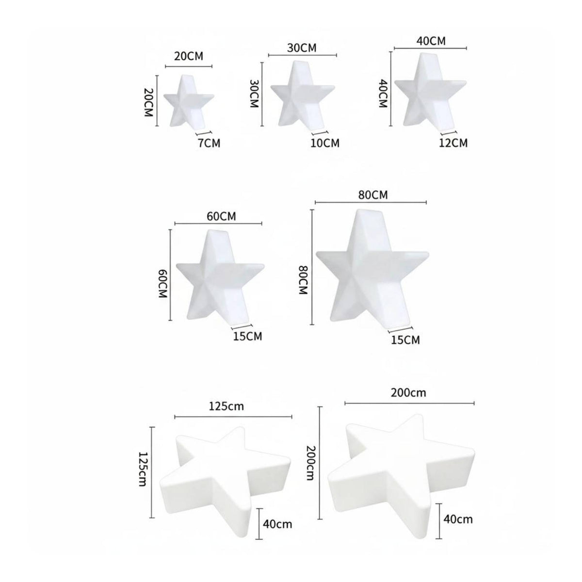 Portable LED Star Lamp Festive Home Decor 3D Design for Party