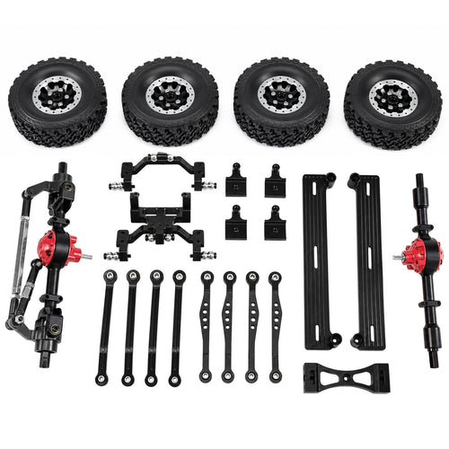 1/16 RC Truck High Strength Metal Undercarriage Support System Kit Rough-Terrain Use Aluminum Steering Arm Set for Repair