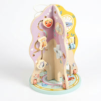 Freestanding Tree-Shaped Activity Toy Pastel Wooden Bead Maze Toy Cartoon-Style Wooden Bead Maze Smooth Finish for Children