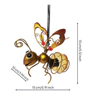 Outdoor Ant Garden Ornament Whimsical Hanging Decoration Eco-Friendly Solar Hanging Light with Wire Frame Rechargeable for Gardeners