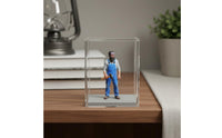 3D Printed 1/64 Scale Worker Figure Highly Detailed Miniature Handyman with Hammer Hand Painted Miniature Scene Accessory Resin Material for Hobbyists