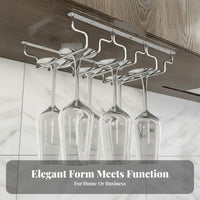 Hanging Vino Glass Rack Easy to Install Stainless Steel Vino Glass Hanger Under Cabinet Stemware Holder Great Gift