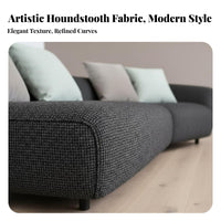 Curved sectional Couch Wabi-Sabi aesthetic Living Room Furniture Houndstooth Accent Sectional Seating for Homeowners, Families, Lounge Area, Office, Bedroom