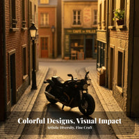 1:64 Scale Motorcycle Highly Detailed Vintage Motorcycle Model Retro Miniature Motorbike Hand-Painted for Display Collection