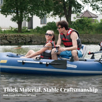 Inflatable Fishing Boat Separate Air Chambers Motor Mount Fishing Boat Puncture Resistant Heavy Duty Inflatable Raft for Fishermen, Boating, Rivers