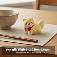 Shiba Inu Chopstick Rest Creative Gift Suggestion Dog Chopstick Holder Cute Puppy Utensil Stand Sleek Glaze Finish Home