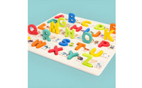 Spanish Wooden Puzzle with 3D Letters Smooth Alphabet Puzzle Board Early Learning Letters Game Hands-on Learning for Classroom
