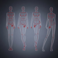 4 Pieces Flat Fashion Figure Template Exact Body Template Ruler Transparent Fashion Illustration Ruler Set Slim for Garment Design