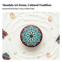 Painted Ethnic Tambourine Performance Stage Prop Hand Drum Handmade Percussion Instrument for Dancers, Culture Aficionados, Cultural Events, Classroom