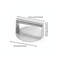 Stainless Steel Meat Press with Handle Flat Bottom Burger Press Compact Steak Weight Heavy-Duty for Outdoor Grilling
