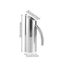 Polished Stainless Steel Pitcher Mirror Finish Metal Water Pitcher Silver Carafe Sturdy for Home Kitchen, Taverns
