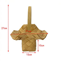 Lotus Leaf Shaped Basket Photography Prop Handmade Flower Basket Lightweight Decorative Container for Dancers, Women, Photo Shoots, Weddings, Parties