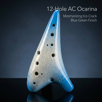 12 Hole Alto Instrument, Ceramic Flute for Beginners, Musical Instrument Gift for Adults, Ocarina with Neck Strap and Music Sheet