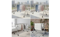 Movable Clothes Drying Rack Heavy Duty Clothes Drying Rack with Wheels Compact Large Capacity for Indoor