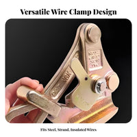 High Strength Self-Gripping Wire Clamp Heavy Duty Wire Rope Grip Compact for Telecommunication Technicians, Construction Workers, Fencing