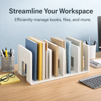 Document Storage File Organizer, Four Compartments Acrylic Rack, Study Room Workspace Organization, Desk Sorter Holder