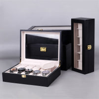 Coffee Glossy Watch Box, 6-Slot, for Watch Storage and Packaging