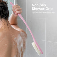 Long Handle Soft Bristle Bath Brush for Back Exfoliation and Body Cleaning