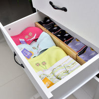 Bamboo Drawer Dividers Adjustable Organizers for Underwear and Small Items
