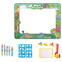 Reusable Water Doodle Mat with Templates Soft Water Drawing Mat with Pens Foldable Toy Travel-Friendly for Children, Toddlers, Home