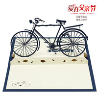 Vintage Bicycle 3D Pop-Up Greeting Card for Kids
