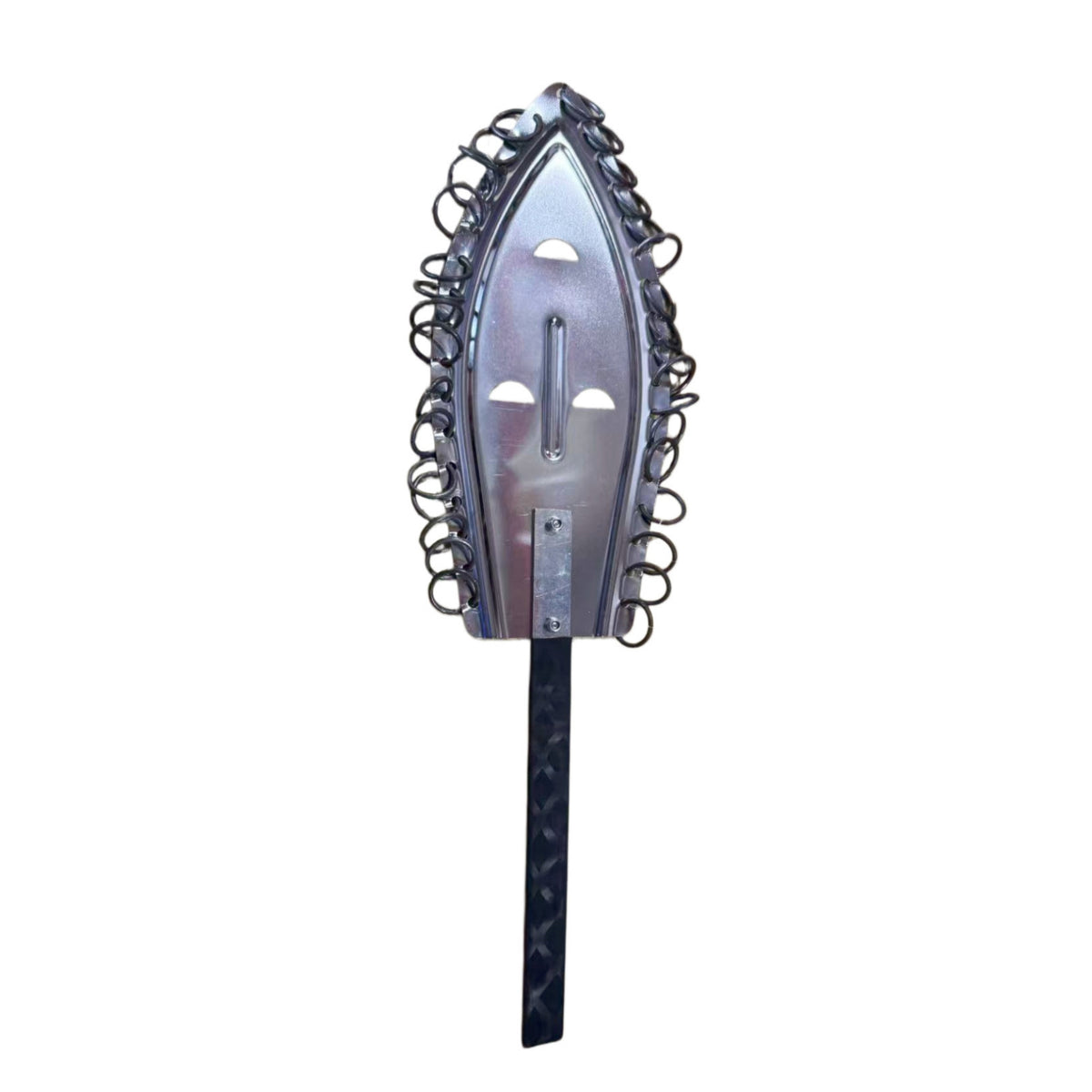 Metal Jingle Stick Leaf-Shaped Handheld Jingle Hoop with Handle Compact Bell Stick Comfortable Grip for Percussionists, Drummers, Stage Performances, Drum Circles, Practice Sessions