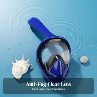 Anti-Fog Full Face Snorkel Mask Leak-Proof Snorkel Mask Adjustable Straps for Children, Nearsighted People, Beach, Travel, Vacation
