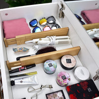 Bamboo Drawer Dividers Adjustable Organizers for Underwear and Small Items