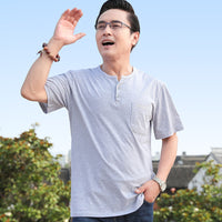Men's Cotton Short Sleeve T-Shirt for Middle-Aged and Elderly Fathers