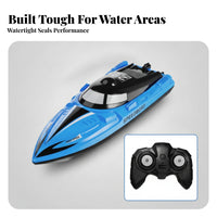 High-Speed Wireless Control Racing Boat Streamlined Wireless Control Boat Fast Toy Speedboat with Controller Compact for Children, Pools, Ponds, Outdoor Play