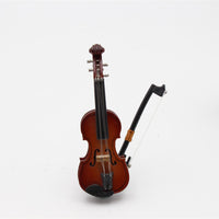 Dollhouse Miniature Wooden Violin Model with Case and Stand for BJD Dolls