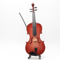 Dollhouse Miniature Wooden Violin Model with Case and Stand for BJD Dolls