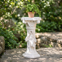 Pedestal Column Vintage Column Pedestal Carved Display Stand for Patio