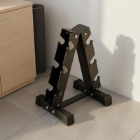 Triangular Dumbbell Rack Space Saving Triangle Dumbbell Stand Shielded Feet Weight Organizer for Garage