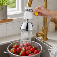 Lotus Shower Faucet Water Filter with Splash Guard and Rotatable Extension for Kitchen