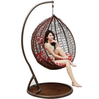 Single Rattan Wicker Hanging Basket Chair Outdoor Indoor Swing Egg Chair for Balcony Patio