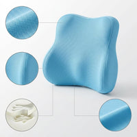 Memory Foam Seat Cushion and Lumbar Support Pillow for Office Chair, Students, Artists