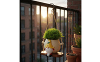Creative Design Swinging Dwarf Flower Pot Weather Resistant Gnome Swing Planter Whimsical Decoration Resin Gnome Statue Planter for Patio, Yard, Balcony
