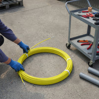 Flexible Cable Pulling Rod Smooth Cable Running Rod Coiled Cable Puller Tape with Pulling Heads Strong for Electricians