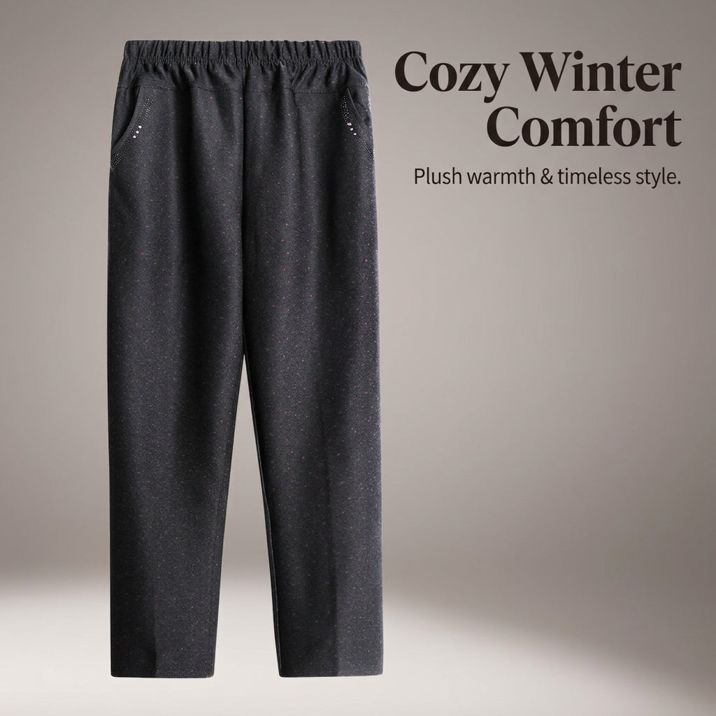 Ladies Joggers with Fleece Lined Warmth for Cold Weather, Straight Leg Sweat Pants for Women with Loose Comfortable Fit