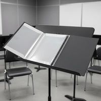 Large Capacity Non-Glare Piano Score Holder Sturdy Cover 4-Page Expandable Music Folder Waterproof Sheet Music Binder for Pianists, Musicians, Choir Members, Practice, Performance, Rehearsal